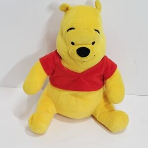 Disney Winnie The Pooh Stuff Animal Plush 12 Inches Tall Yellow with Red Shirt